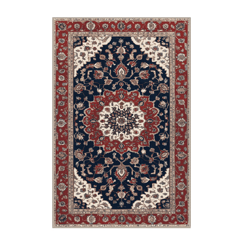 Machine Washable Persian Brown Area Rug, Rectangle 6' x 9'