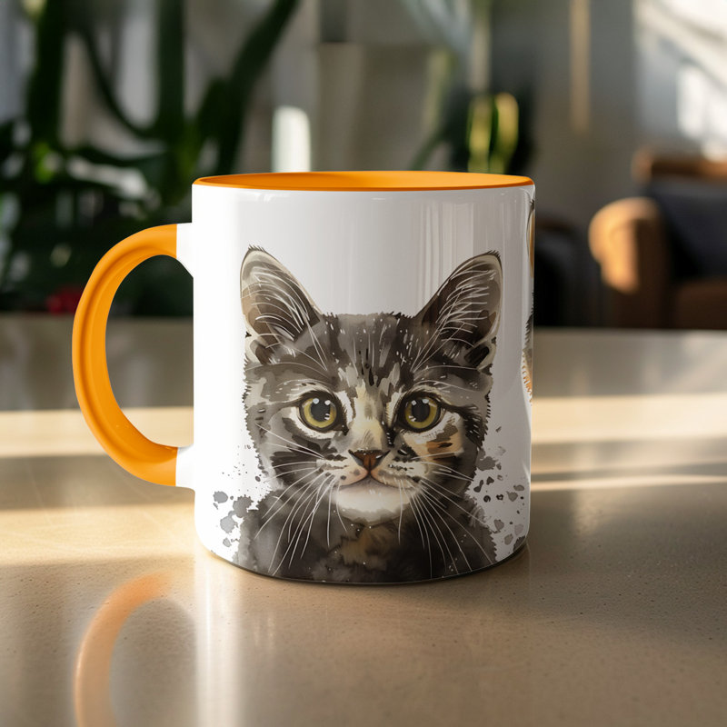 Ceramic Coffee Mug, 1, Orange