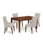 L'ensemble de mobilier de salle à manger 5 pièces comprend une table de salle à manger rectangulaire et 4 chaises Parsons en toile de lin, acajou-228050545-228050544
