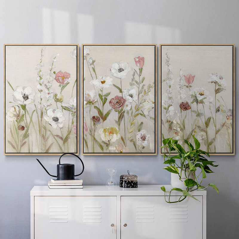 " Bloomin Around " 3 - Pieces, Natural, 36" H x 75" W x 2" D