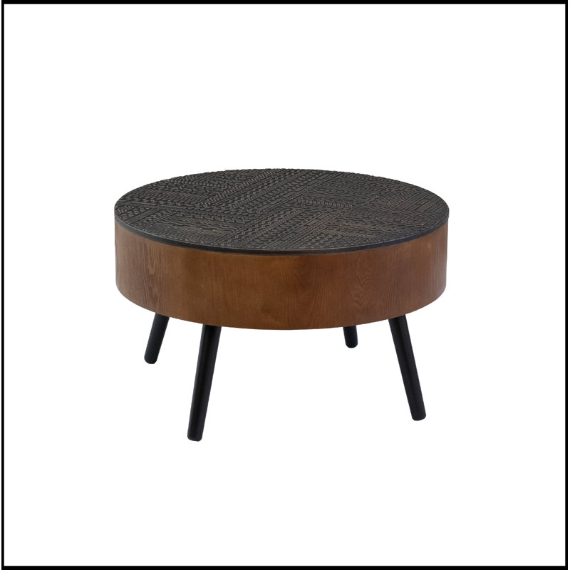 Organigramme rond sculpté avec espace de rangement, Brun