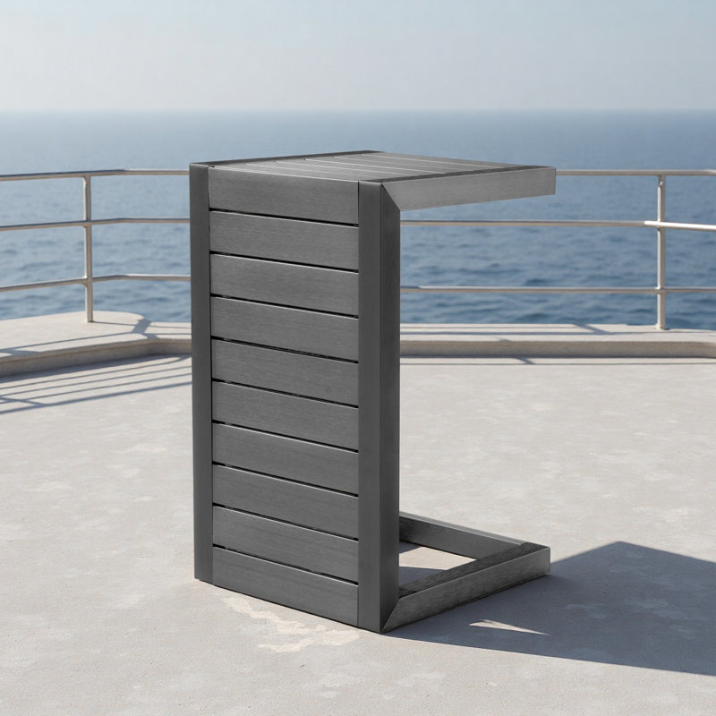 Coral Alu C-Shaped Table, Gray
