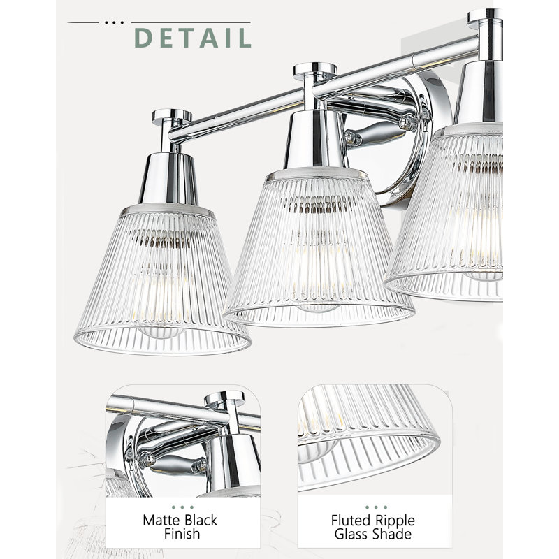 Éclairage pour meuble-lavabo à intensité variable 3 lumières Amilla, Chrome