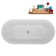 67" Streamline Soaking Freestanding Tub and Tray With Internal Drain