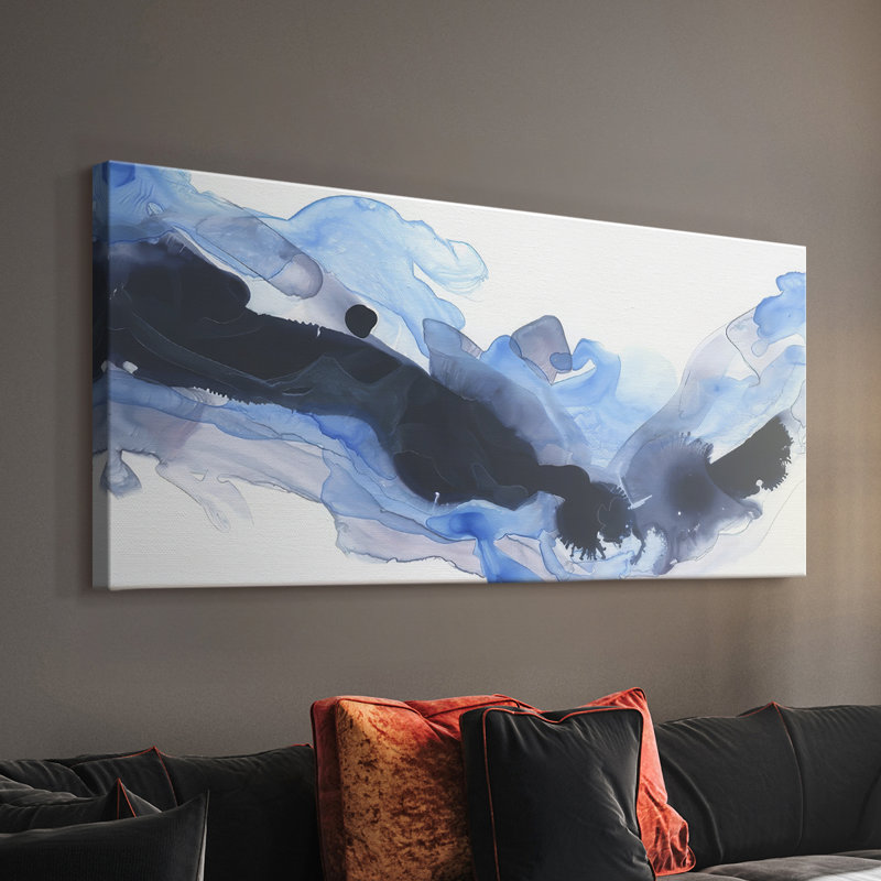 Azul Wave I- Gallery Wrapped Canvas -Ready to Hang, 16" H x 32" W