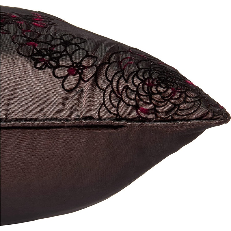 Coussin Silky Bloom Design, Brun