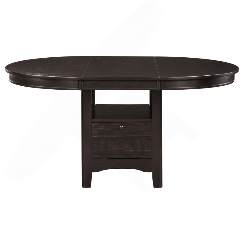 Illkirch Espresso Oval Extension Leaf Dining Table