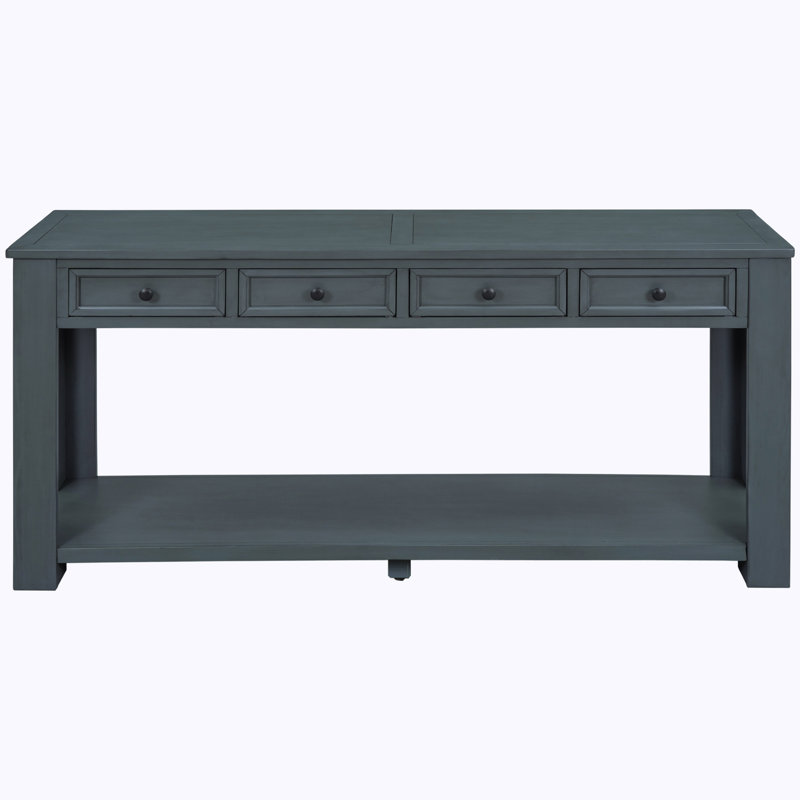 Arlesia 63'' Console Table, Antique Blue