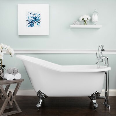 Adela 62"" x 32"" Clawfoot SoakingÂ Cast Iron Bathtub -  Chevington, CH60SLF7WSICM