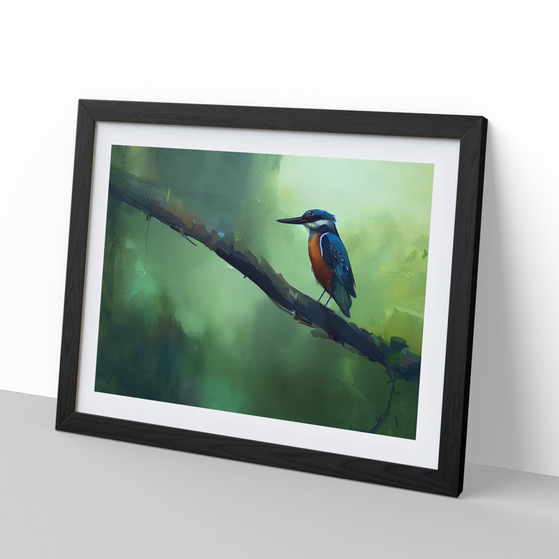 Kingfisher Bird Vol.6 - Framed Print, Black, 46cm H x 64cm W x 2cm D