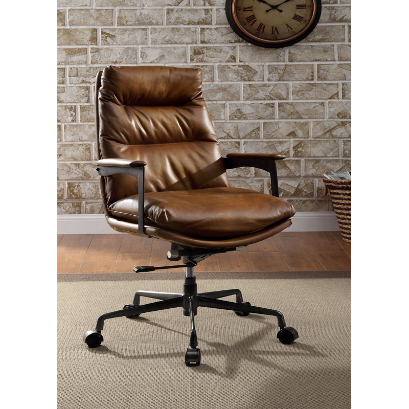 Genuine Leather Task Chair, Sahara