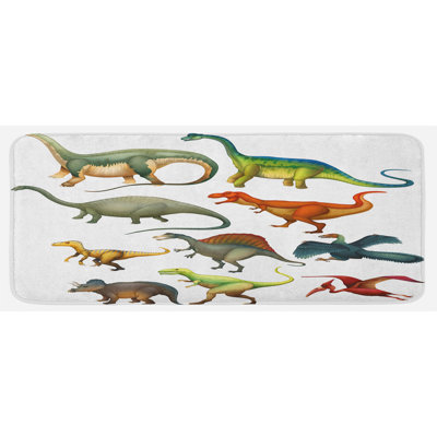 Tapis de cuisine à motifs multicolores à motif multicolore pour animaux différents jurassique period