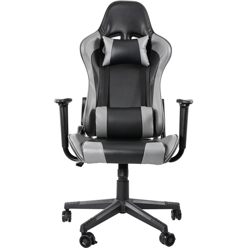 Marlow Home Co. Adjustable Reclining Ergonomic Faux Leather Swiveling PC & Racing Game Chair in Yellow