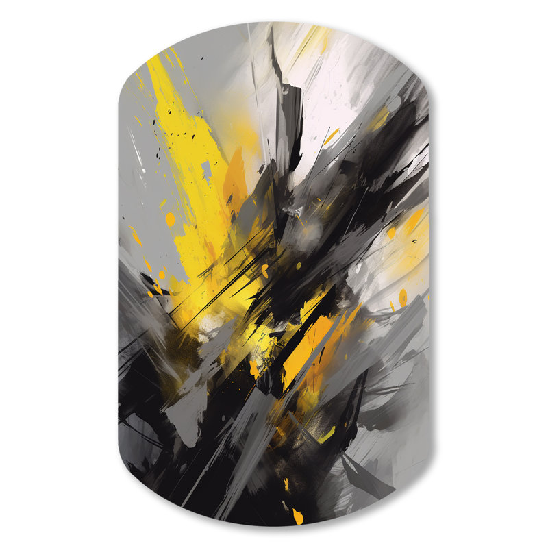 Soorya jaune gris vibrant tourbillons II, H 31 po x l 19 po x P 1 po