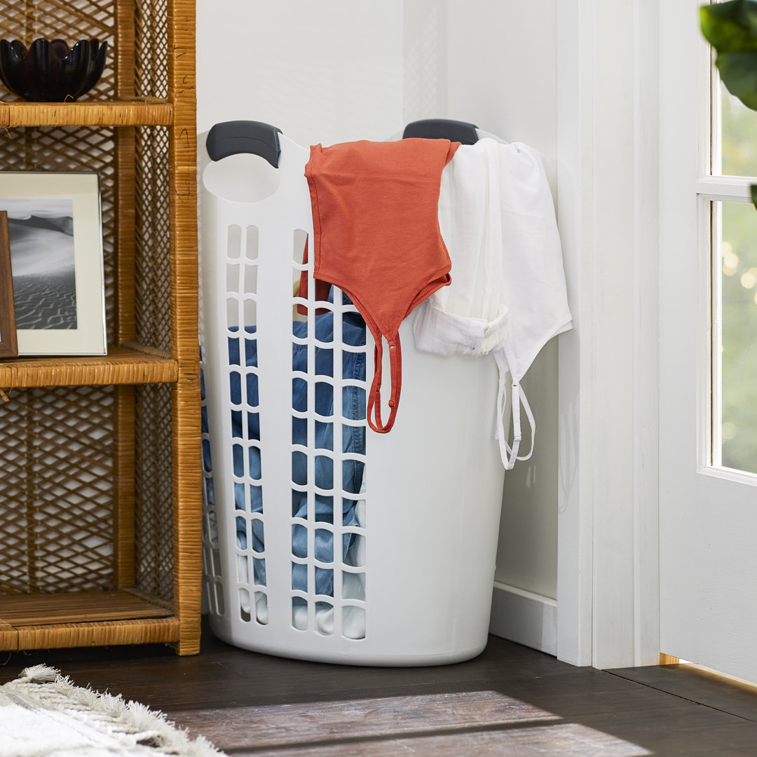 Gracious Living Easy Carry Flex 87 L Plastic Laundry Hamper, White (Set of 4) Gracious Living