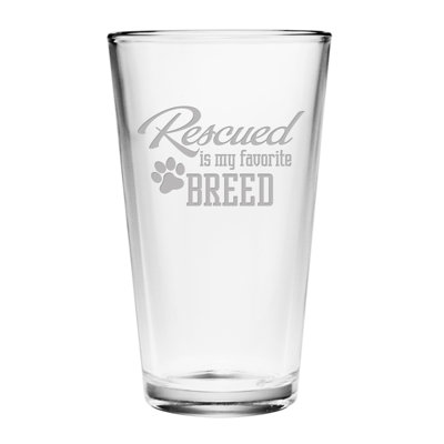 Rescued Is My Favorite Breed 16 oz. Pint Glass Set