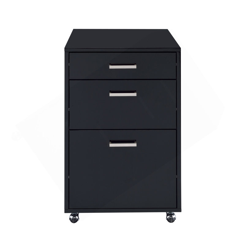 Coleen Black High Gloss & Chrome Finish Cabinet