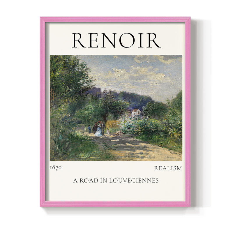 A Road In Louveciennes Poster Framed Print - Solid Wood, 15" H x 12" W