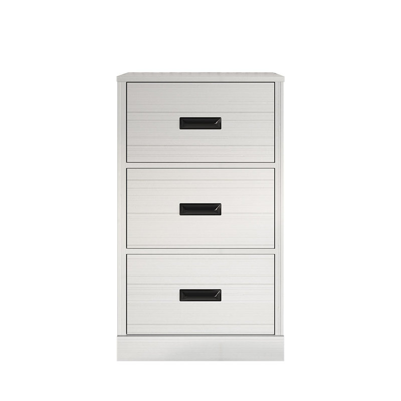 Armoire 3 tiroirs gris foncé, Blanc