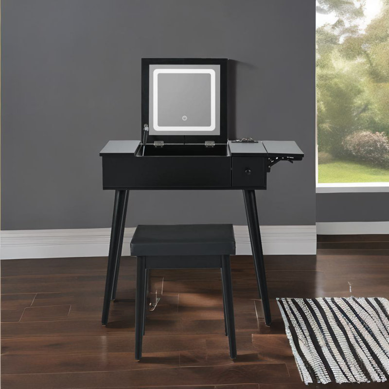 Vanity Table With Lighted Mirror