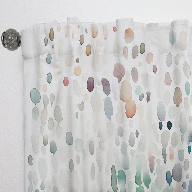 Caleigh - Blue And White Exploring Abstracted Patterns I - Abstract Curtain - Velvet Room Darkening - 1 panel, 52" W x 120" L