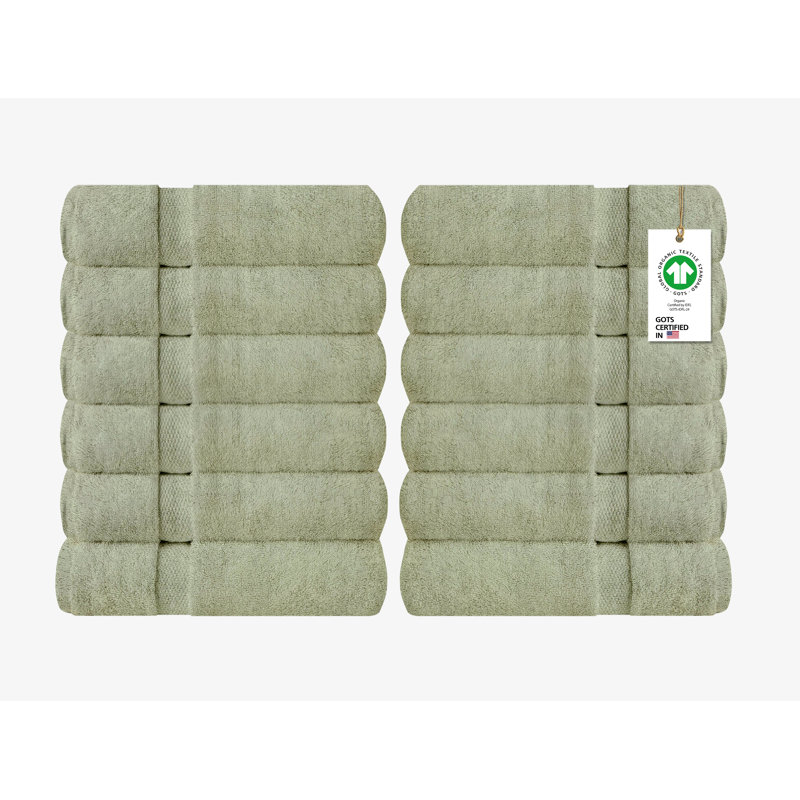 Drap 100% coton biologique Delara, Teinté vert, 12