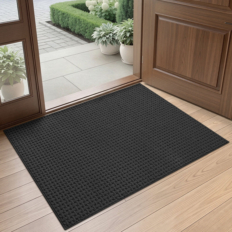 Paillasson intérieur antidérapant lavable, Gris foncé, L 32 po x L 47 po