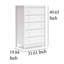 Commode haute Kally, 5 tiroirs, bois blanc mat moderne, 50 po