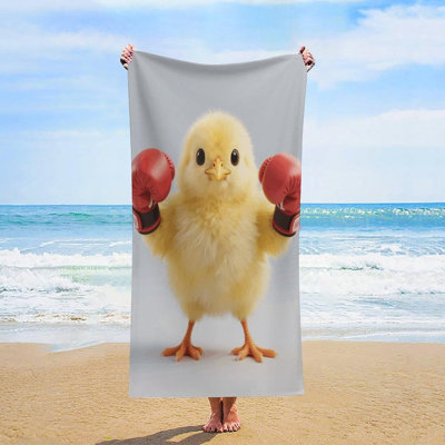 Serviette de plage en microfibre jaune à séchage rapide 32 po x 63 po
