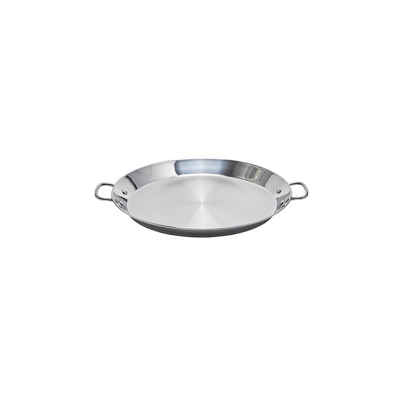 Poêle à paella en acier inoxydable à fond plat Garcima Induction, 14-Inch (2-4 servings)