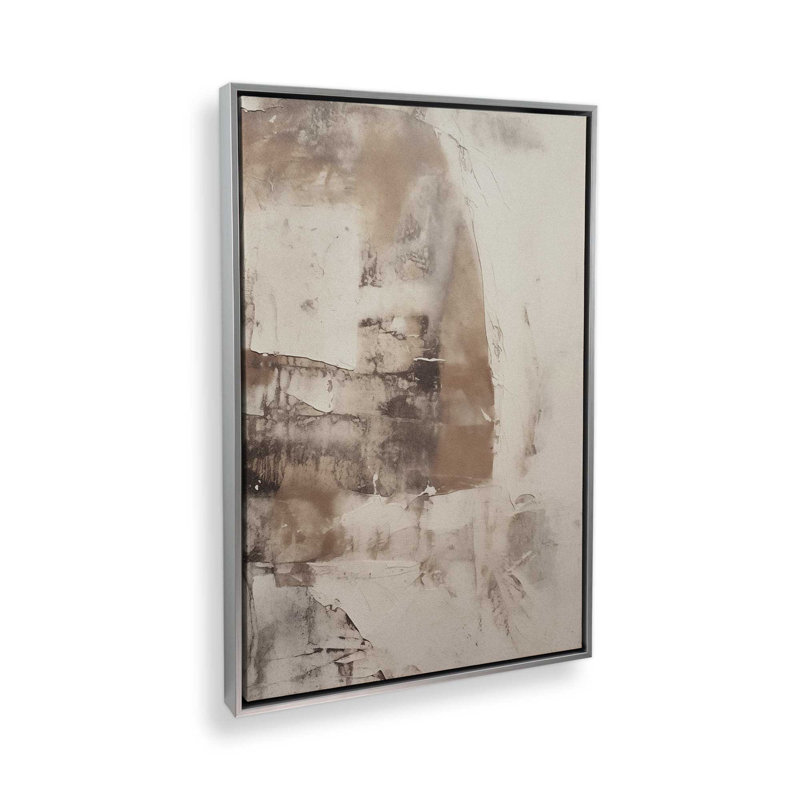 «Mocha Musings I», reproduction sur toile, Cadre flottant en chrome poli, H 18,75 po x l 12,75 po x P 1,75 po