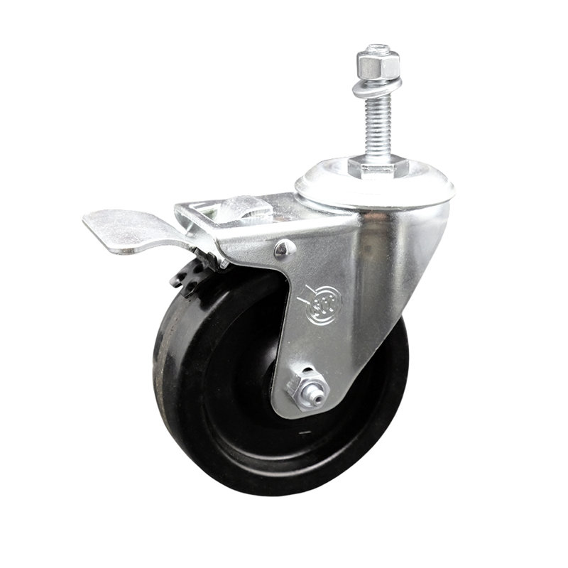 4 Inch SS Phenolic 10mm Threaded Stem Caster with Total Lock Brake SCC