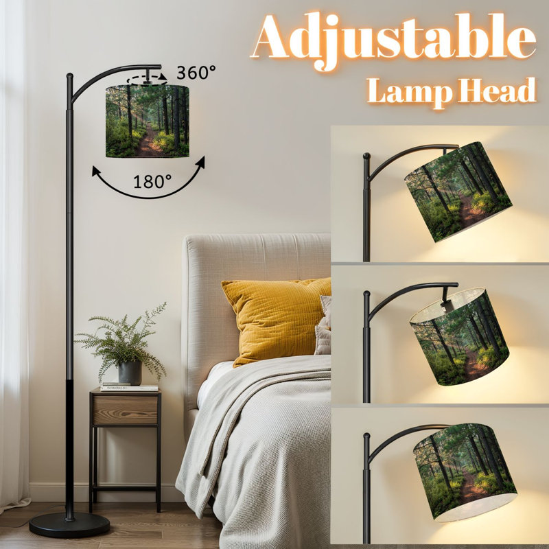 Lampe sur pied à arc avec abat-jour réglable Green Forest