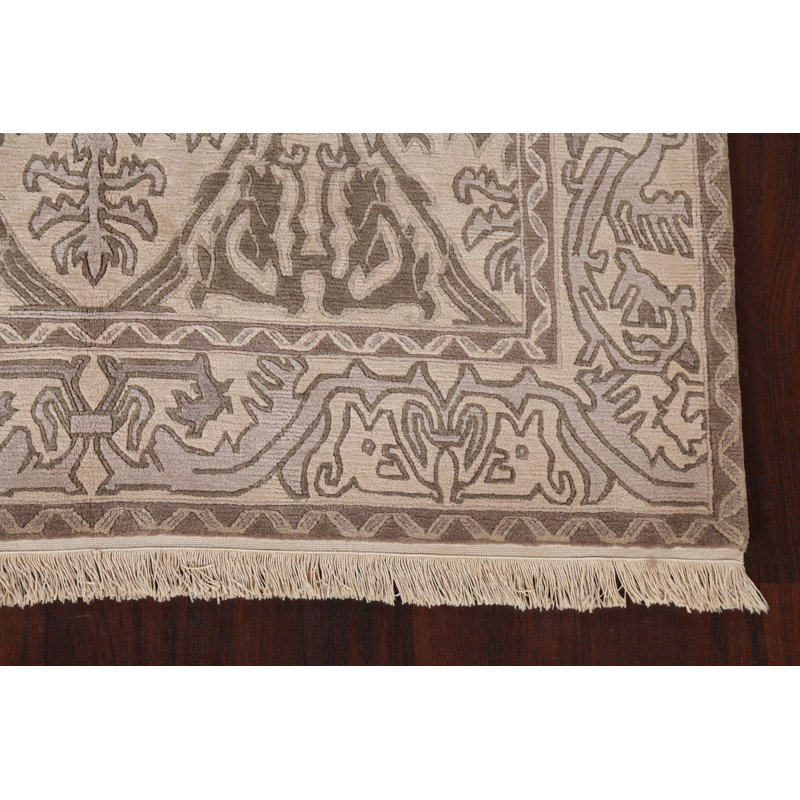 Tapis népalais à motif végétal noué à la main 6 x 9