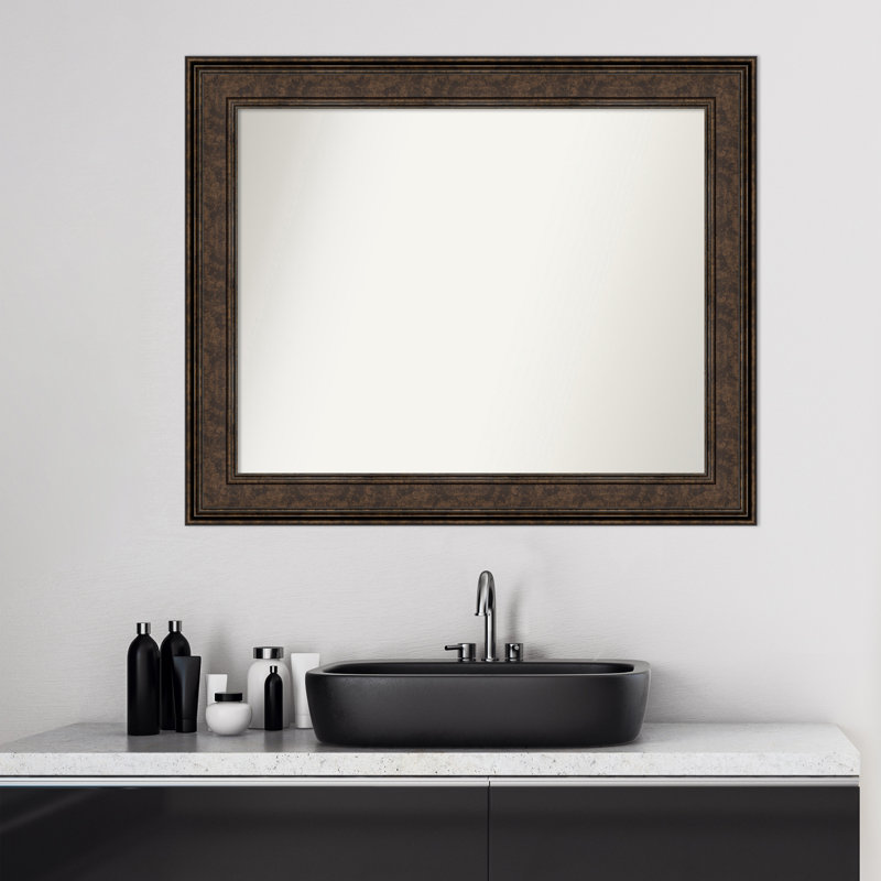 Ridge Bronze 23.5 in. x 29.5 in. Bathroom Vanity Non-Beveled Wall Mirror, 27.5" x 33.5"