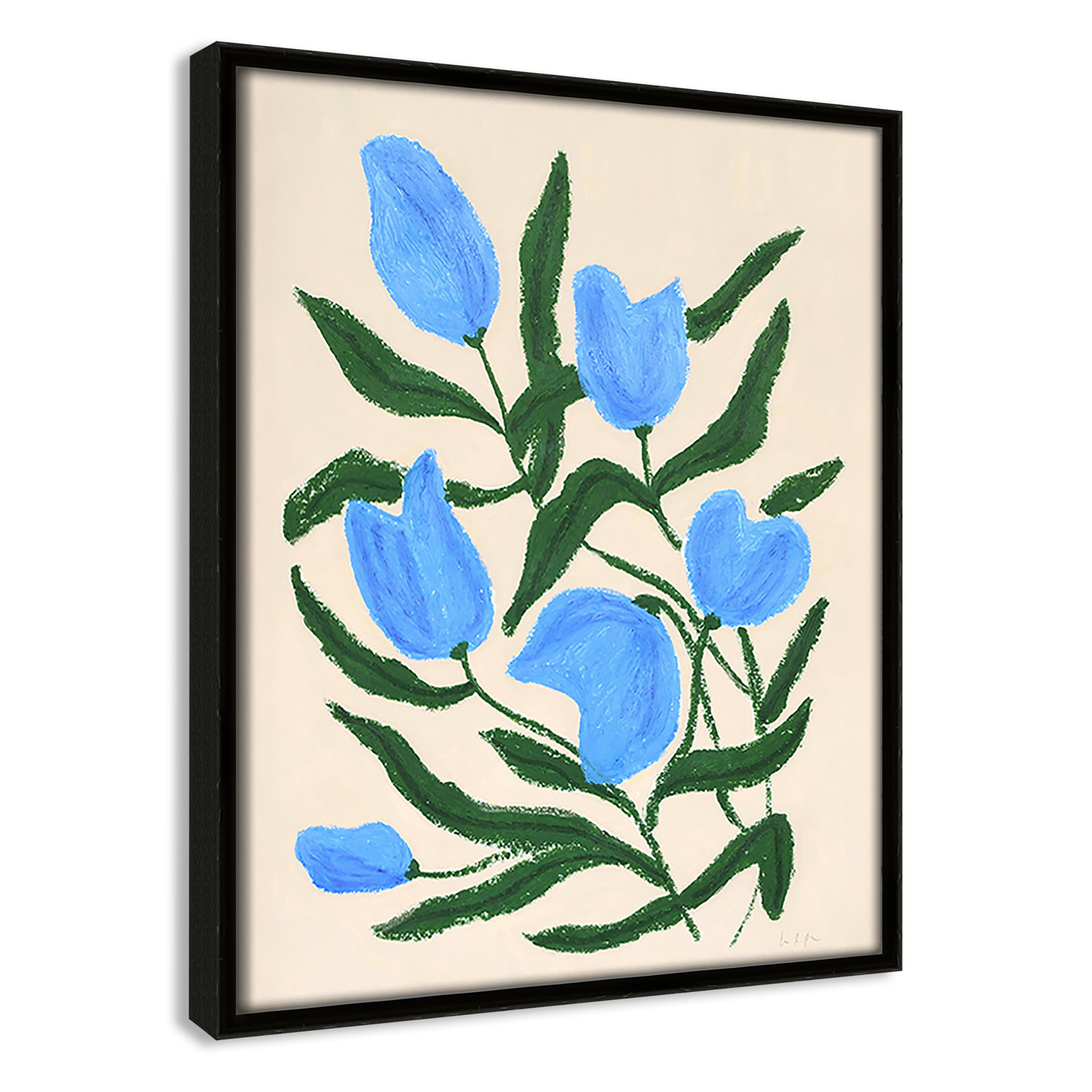 Blue Tulips Print by Camilla Bergqvist, Espresso, 11.5" H x 9.5" W