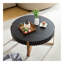 Table basse ronde moderne de 31,5 pouces pour salon, petite table basse avec piédestal robuste, noir Modern Handcraft