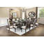 Chaise d'appoint rembourrée en bois naturel avec incrustations en bois de style rustique naturel et ivoire