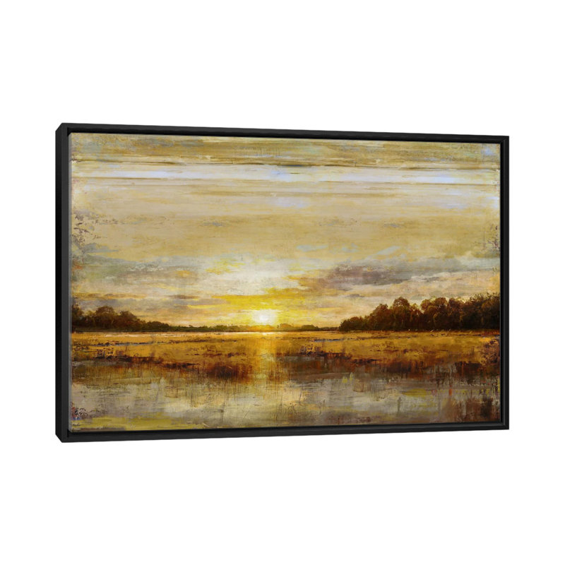 " Daybreak " by Eric Turner, 18" H x 26" W x 1.5" D, Black Framed Canvas, No Matte