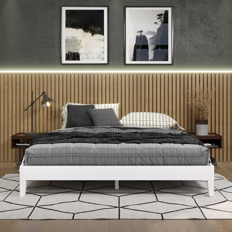 Nix - Platform Bed, White, King