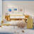 Wooden L-Shape Daybed with Seven Storage Cabinets and Two Storage Drawers, Multi-functional Bed with Study Desk and Built-in Bookshelf