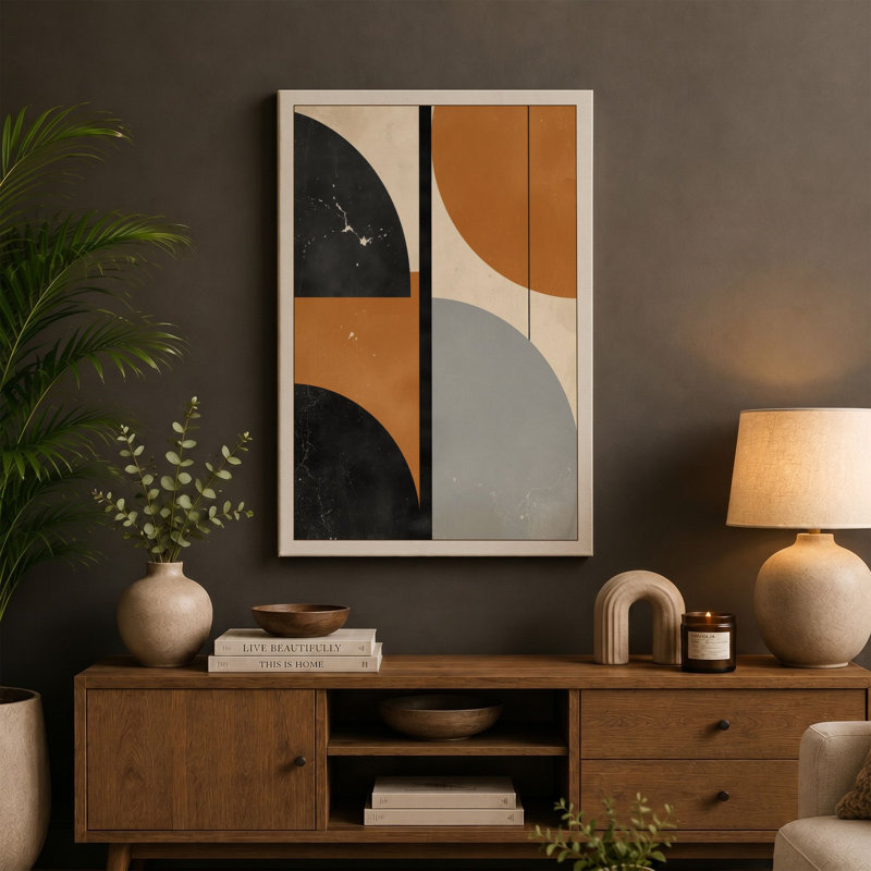 Forms in Four Minimalist - Wrapped Canvas, 30x20 - 76.2 x 50.8 cm, Cream Border