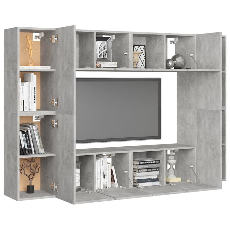 Gillo TV Stand for TVs up to 88", Concrete Grey, 180cm