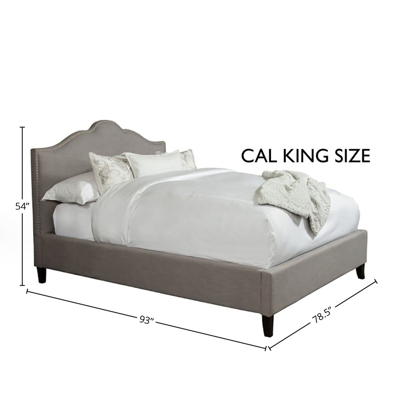 Jamie Upholstered Standard Bed, Gray, California King