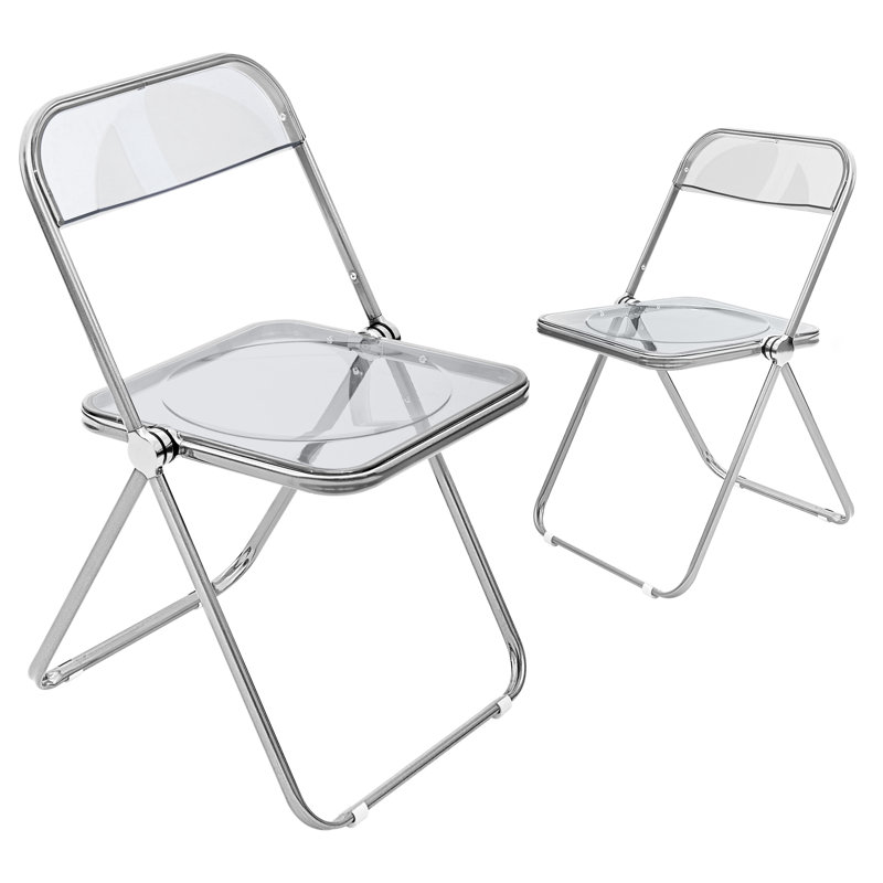 Modern Armless Chair - Grey Transparent