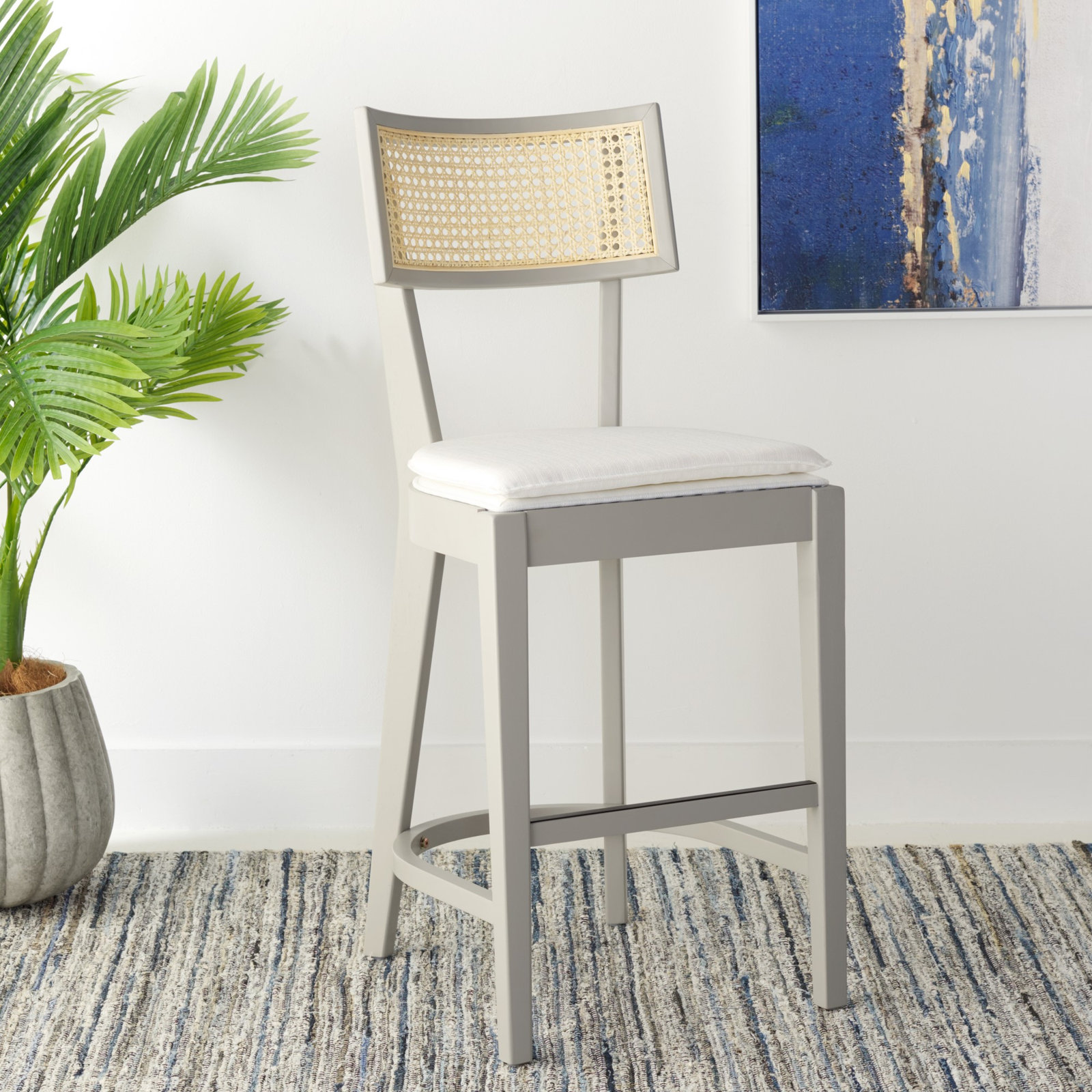 Tarrington Bar and Counter Stool, Counter Stool (26.6" Seat Height), Natural/Gray