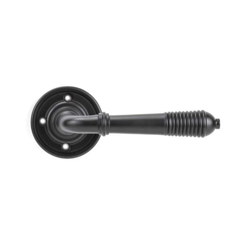 Reeded Lever on Rose Set - Unsprung, Aged Bronze