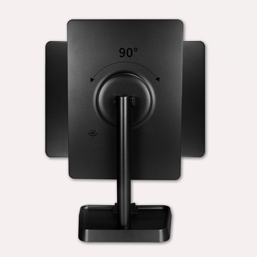 Charmed Tri Tone LED Makeup Mirror with Phone Holder, Tabletop Desk Mirrors with Metal Stand IMPRESSIONS VANITY · COMPANY 