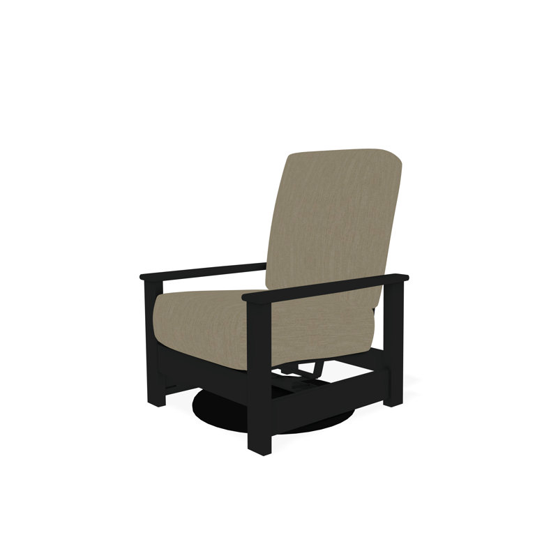 Leeward Marine Grade Polymer Deep Seating Cushion Swivel Hidden Rocker, Graphite, Huskie