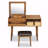 43.3" Classic Wood Makeup Makeup Vanity  Set With Flip-Top Mirror And Stool, Dressing Table (Makeup Vanity) With 3 Drawers And Storage Space, Brown